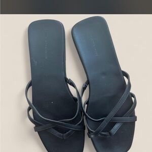 14th & Union Black Multi-Strap Slide Sandals